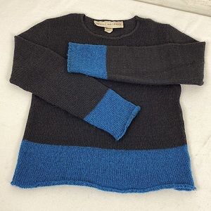Color Block Sweater Rolled Hem